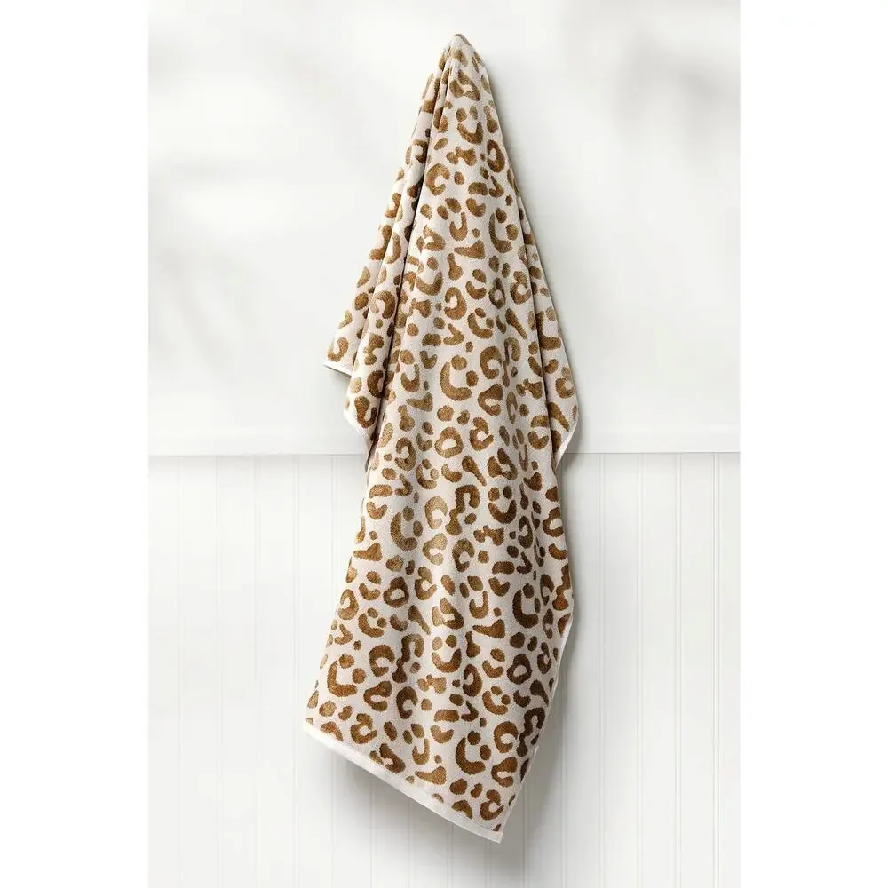 NWT Caro Home Leopard Skin Ivory Gold Beach Towel
